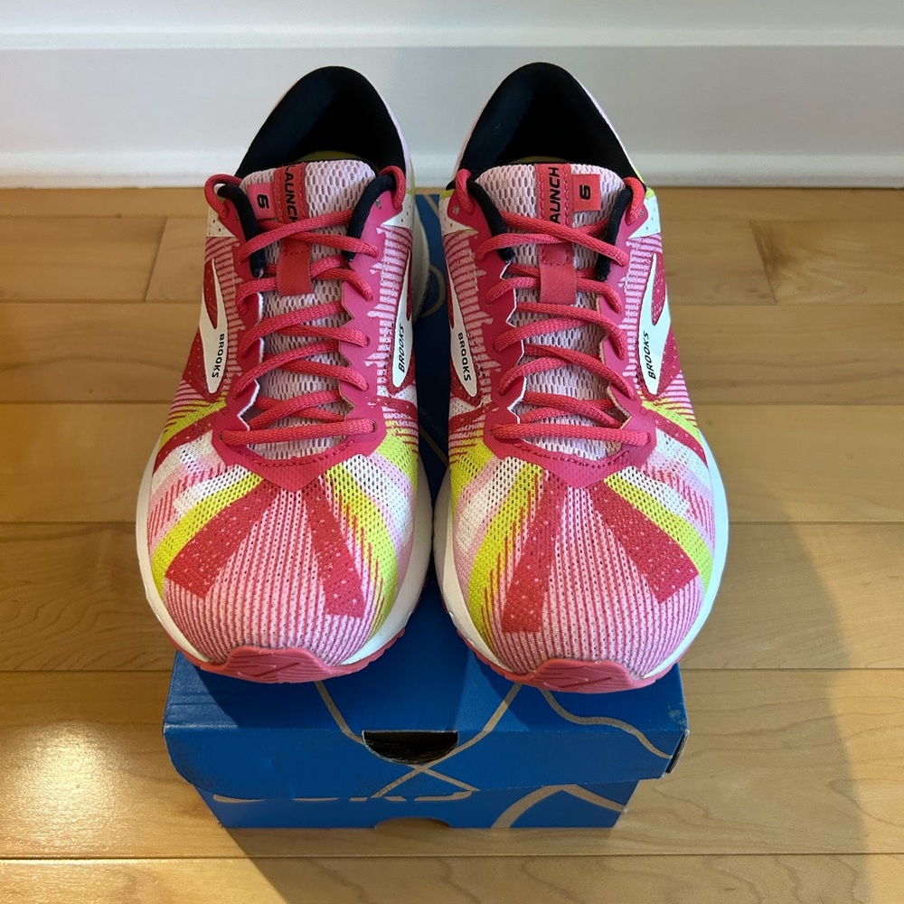 Brooks Pink and Yellow Athletic Shoes